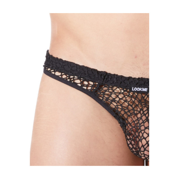 String noir sexy filet irrégulier fétichiste 